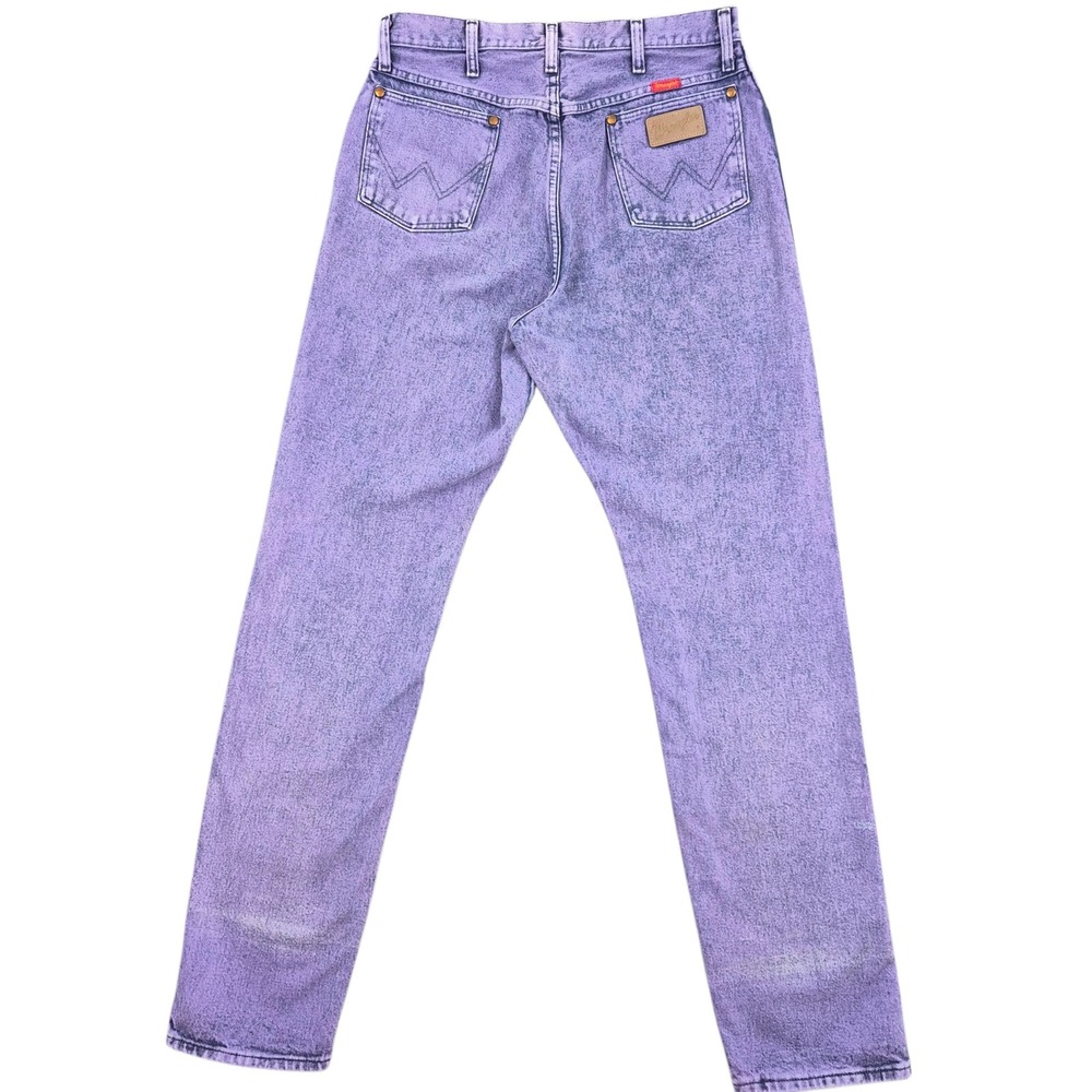 Vintage Wrangler 14MWZAP Purple Acid Wash Jeans High Rise Straight Leg USA 31x34 - Picture 2 of 8